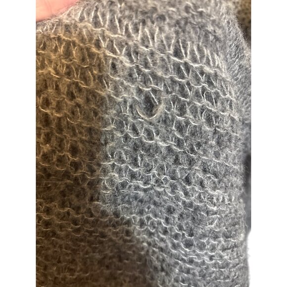 Eileen Fisher Gray Open Knit Cardigan Sweater PM Petite Alpaca/Wool/Nylon Blend - Picture 3 of 5